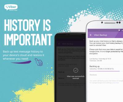 Обновление Viber - резервное копирование истории