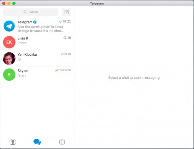 UI Telegram для Mac OS
